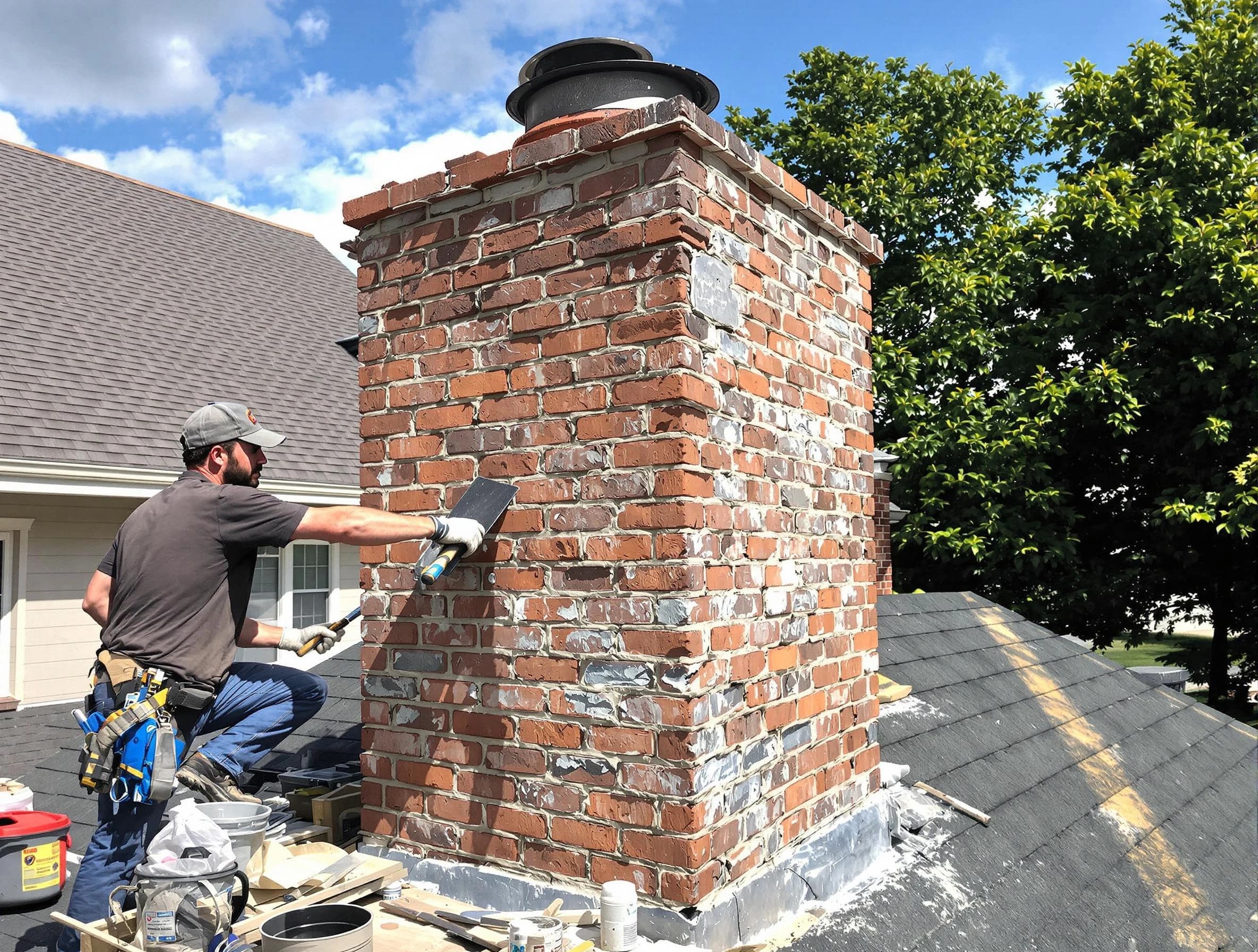 Completed chimney rebuild by Guthrie Chimney Sweep in Guthrie, OK