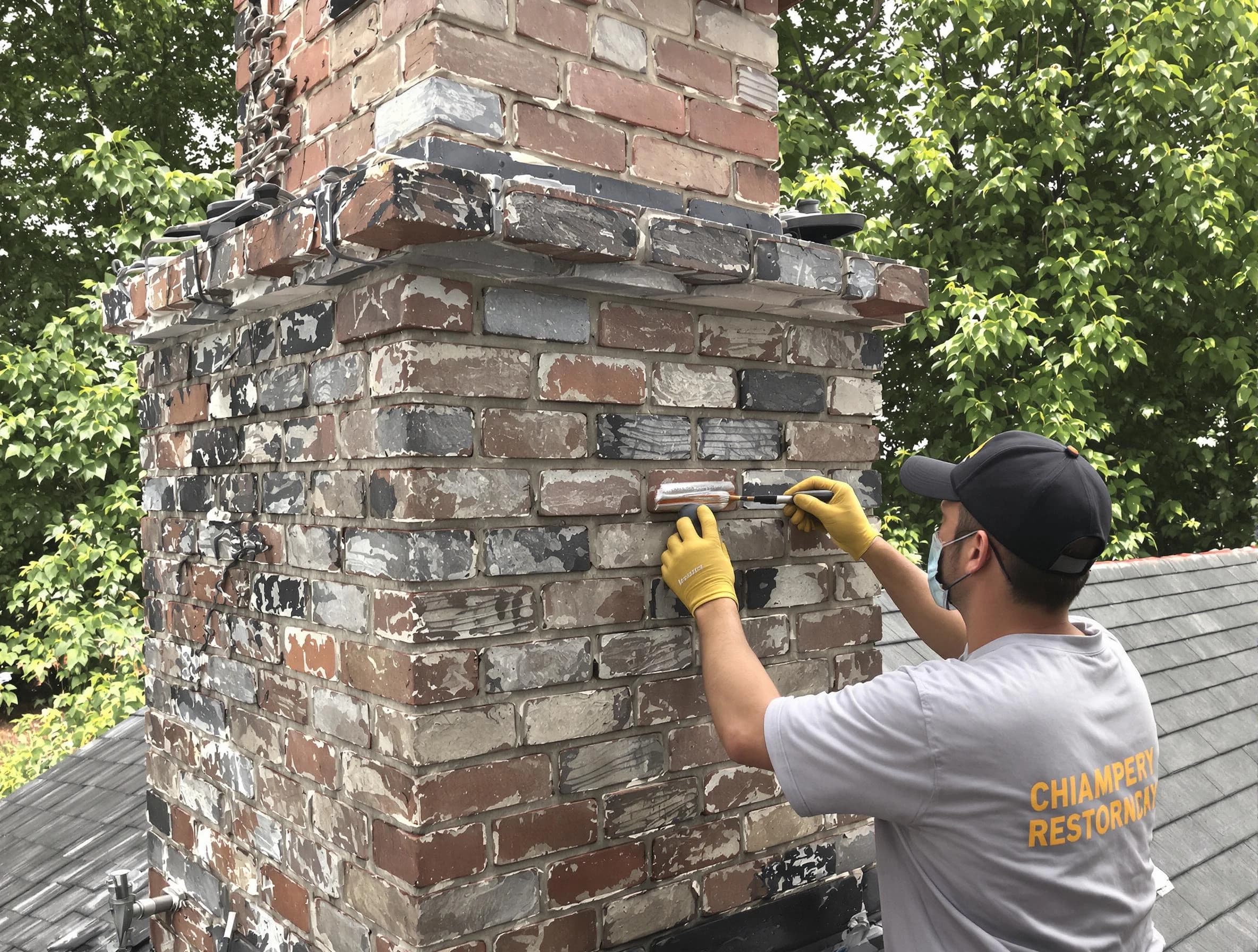 In-progress chimney restoration by Guthrie Chimney Sweep in Guthrie, OK