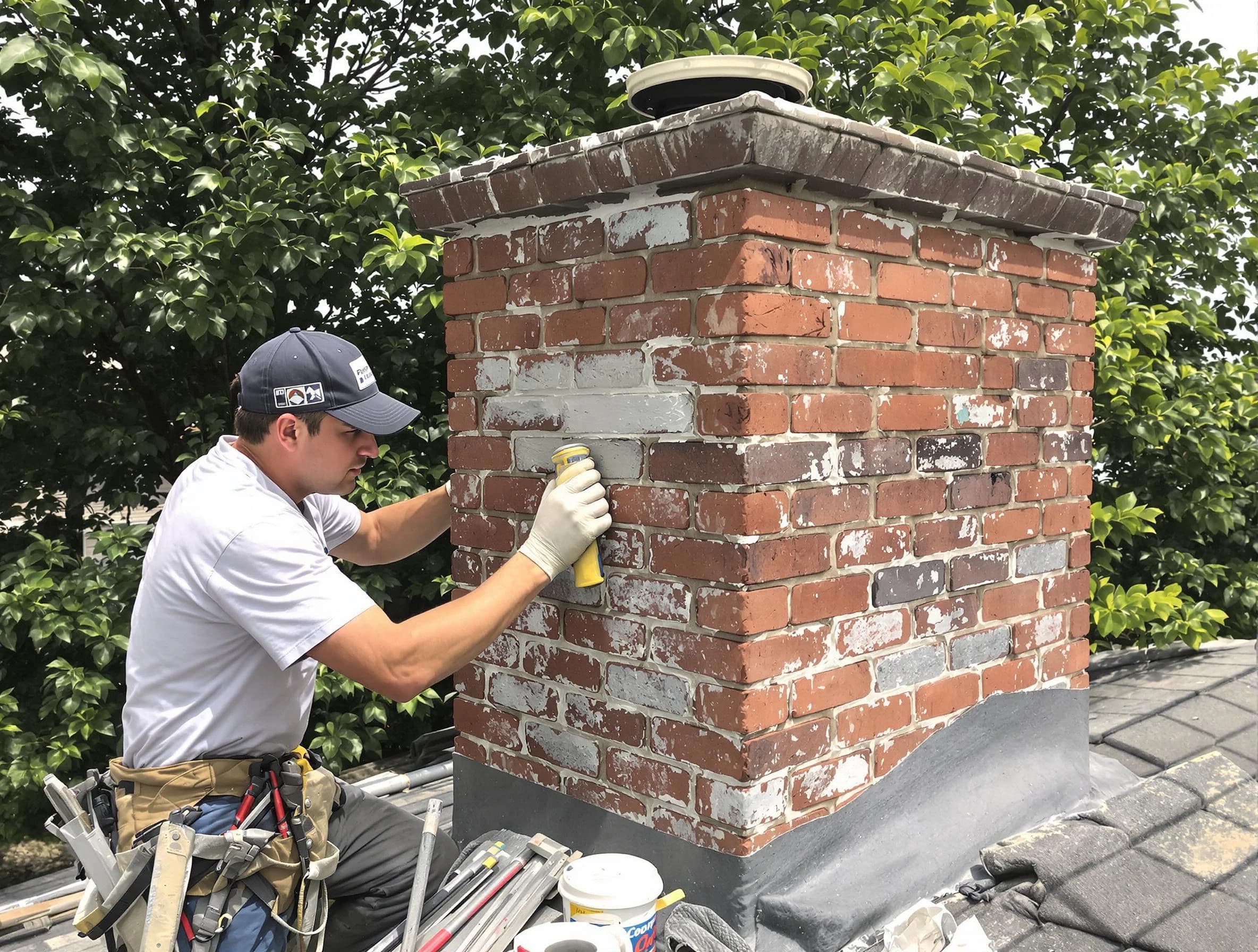 Guthrie Chimney Sweep restoring an aging chimney in Guthrie, OK