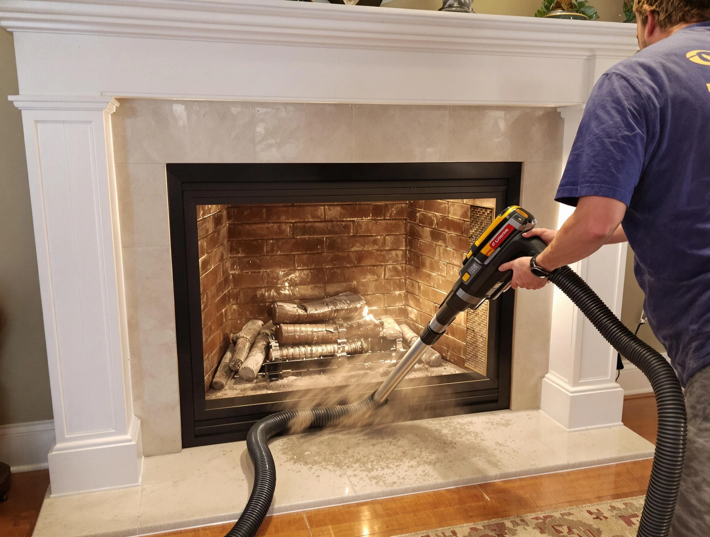 Fireplace cleaning performed by Guthrie Chimney Sweep in Guthrie, OK