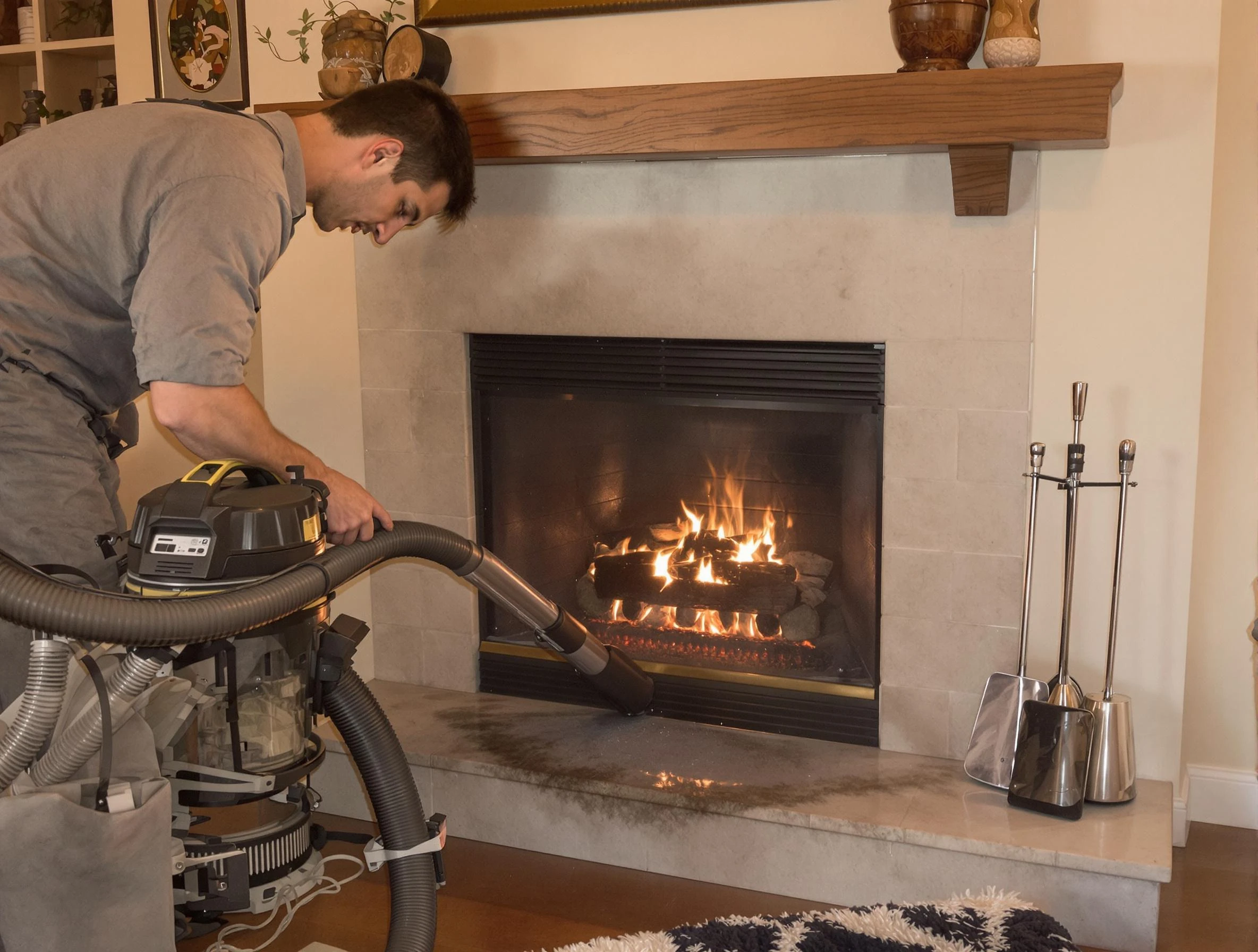 Routine fireplace upkeep by Guthrie Chimney Sweep in Guthrie, OK