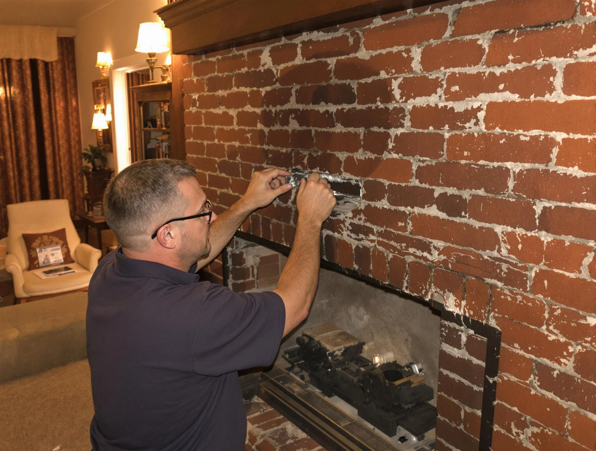 Guthrie Chimney Sweep expert fixing a fireplace in Guthrie, OK